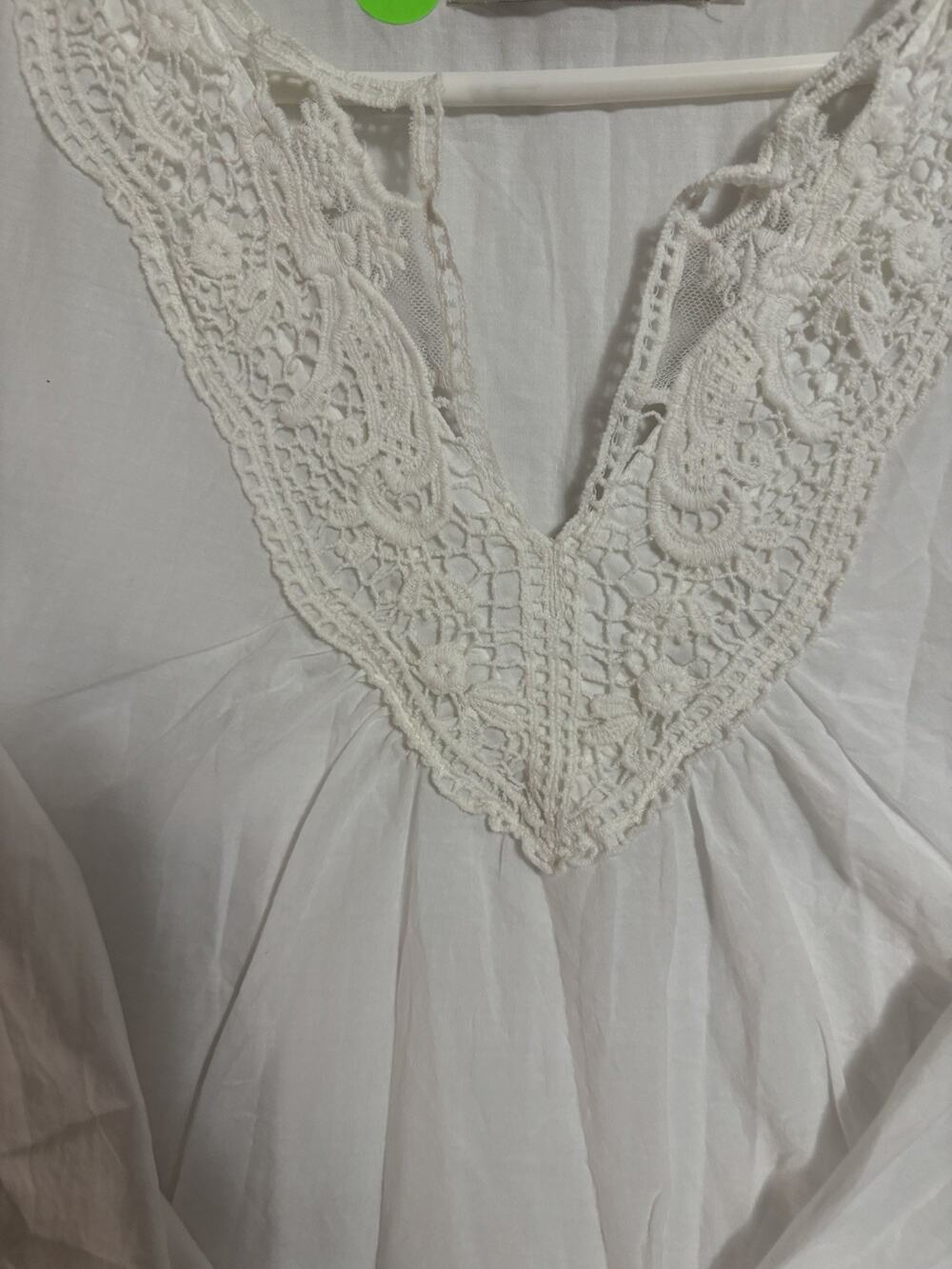 Kaffe Long Sleeve Blouse Size 42 US size 12 White Lace Boho Flowy
